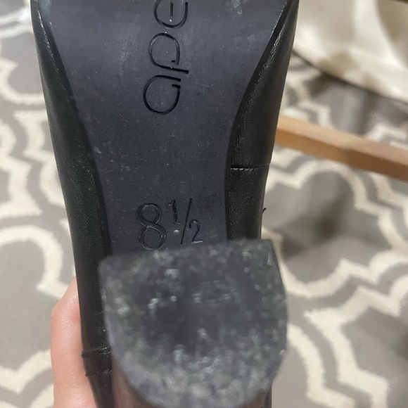 APEPAZZA Pavia Black Leather Heeled Ankle Booties Size 8.5 - Picture 9 of 10